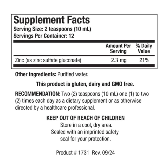 Biotics Research Aqueous Zinc Liquid 120ml