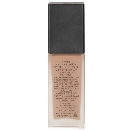 THREE Advanced Ethereal Smooth Operator Fluid Foundation SPF 40 205