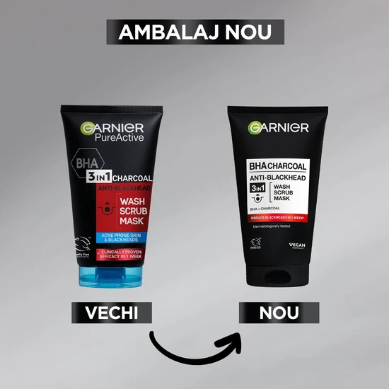 Garnier Skin Active Pure Active 3-in-1 Charcoal Wash 150ml