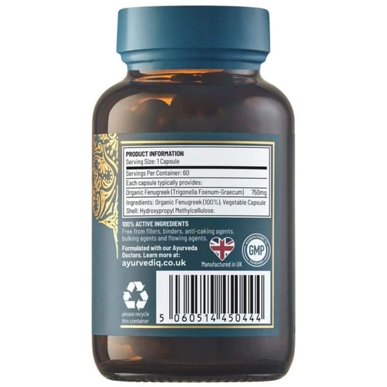 Ayurvediq Wellness Organic Fenugreek Capsules 60 Capsules