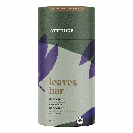 Attitude Leaves Bar Herbal Musk Deodorant Long Lasting Protection 85 g