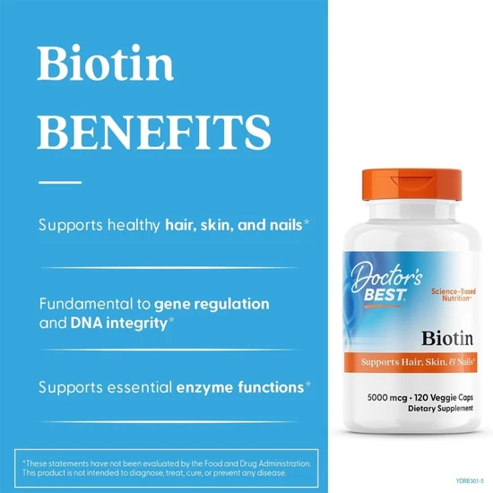 Doctor's Best Biotin 5000mcg - 120 Vcaps