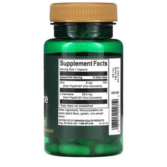 Swanson Zinc Carnosine Capsules 60 Capsules