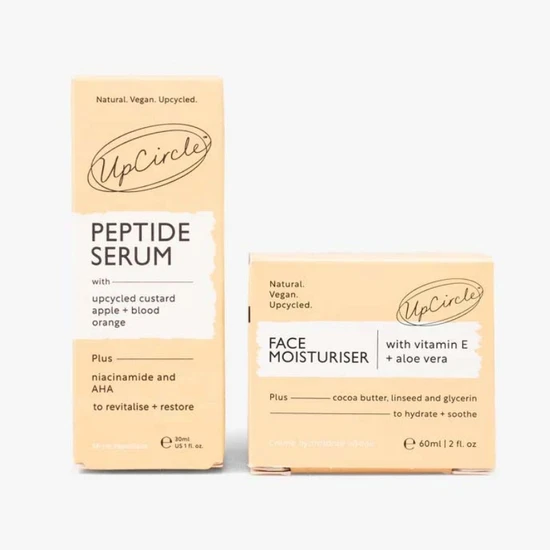 UpCircle Beauty Elasticity Boosting Duo: Moisturiser + Peptide Serum Set