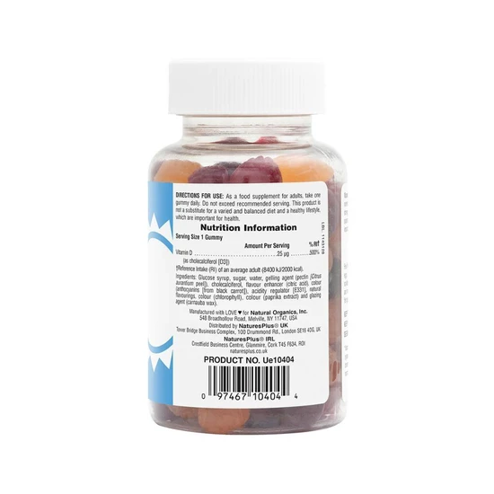 Nature's Plus Vitamin D3 1000iu Gummies 60 Gummies