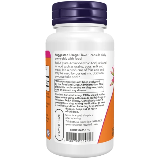 NOW Foods PABA Capsules 500mg - 100 Capsules