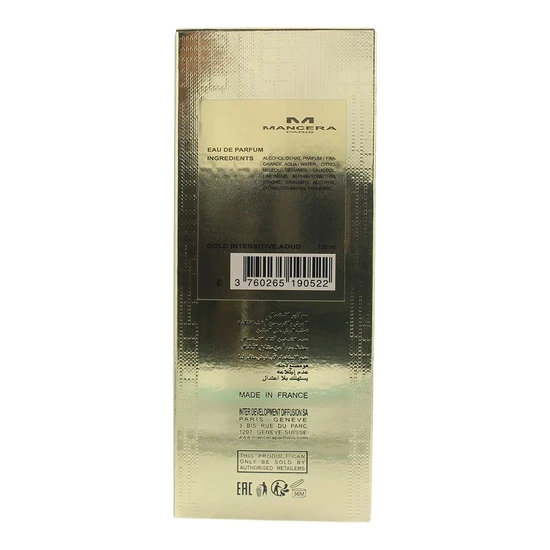 Mancera Gold Intensitive Aoud Eau De Parfum 120ml
