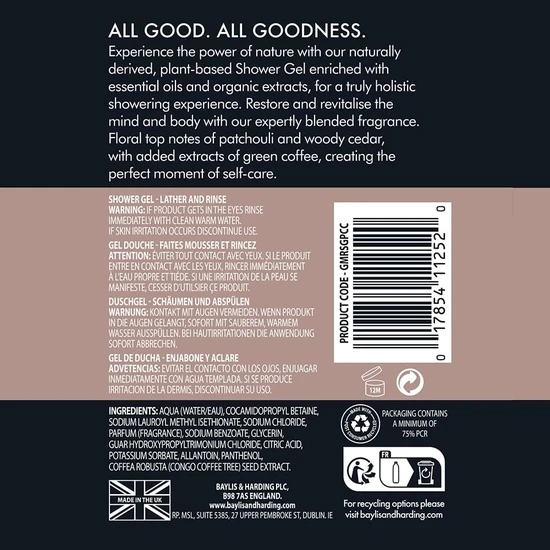 Baylis & Harding Goodness Men's Patchouli, Cedar & Cypress Natural Shower Gel 500ml