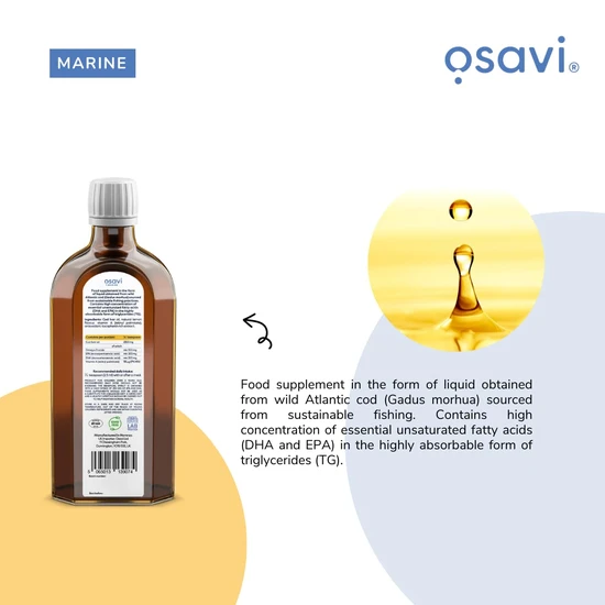 Osavi Norwegian Cod Liver Oil Kids 500mg Omega 3lemon 500ml