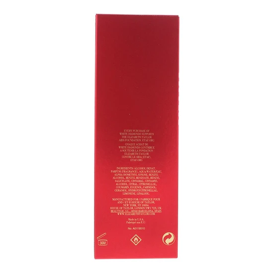 Elizabeth Taylor White Diamonds En Rouge Eau De Toilette 100ml