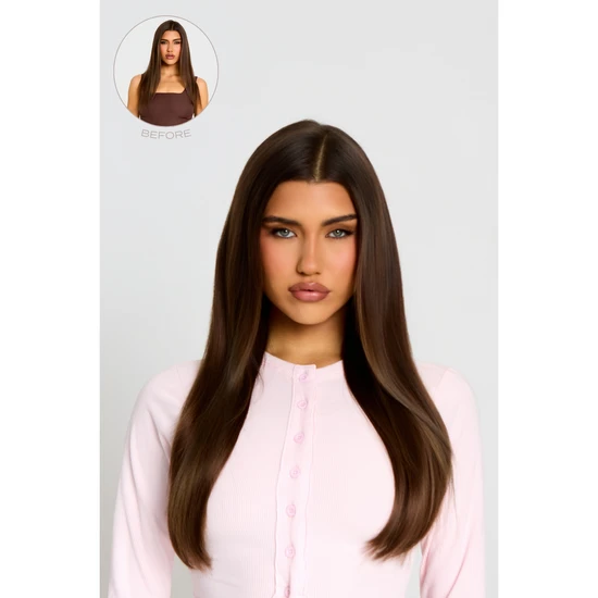 LullaBellz Thick 18" Straight Clip In Hair Extensions 1 Piece