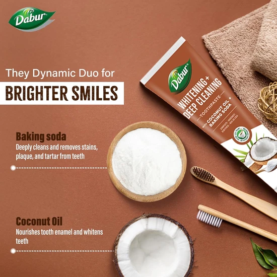 Dabur Whitening Deep Cleansing Coconut Oil & Baking Soda Toothpaste 100ml