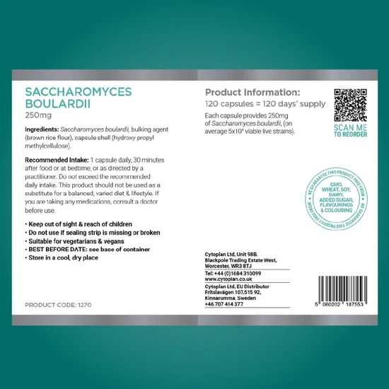 Cytoplan Saccharomyces Boulardii Capsules 120 Capsules