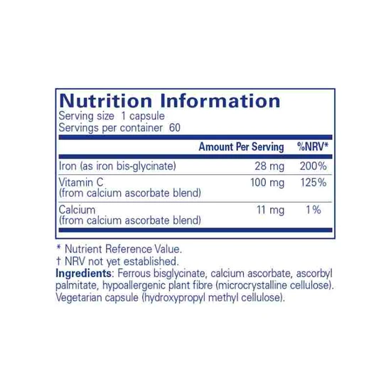 Pure Encapsulations Iron-C Capsules 60 Capsules