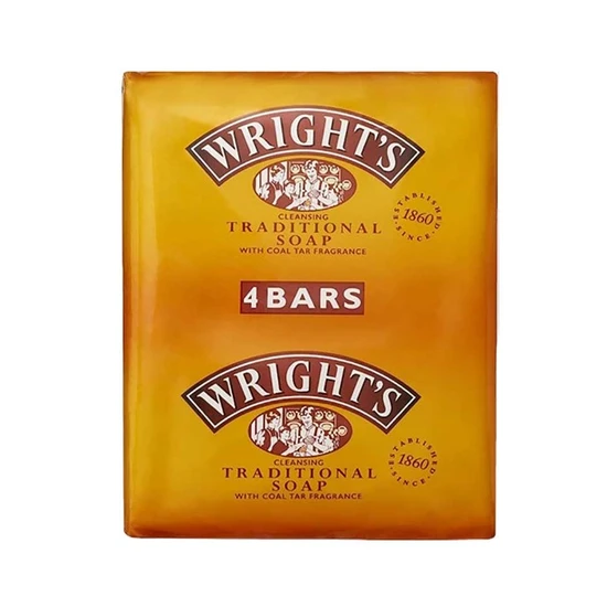 Simple Wrights Coal Tar Soap Bar Traditional Antiseptic 100g x 4