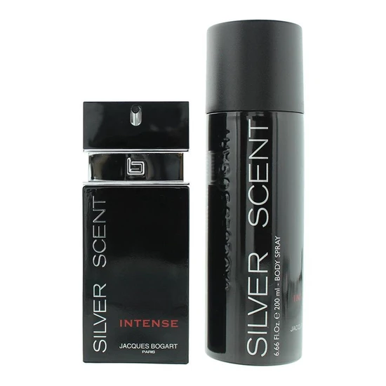 Jacques Bogart Silver Scent Intense 100ml Eau De Toilette Gift Set 100ml & 200ml Body Spray