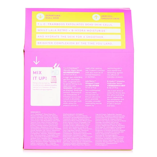Drunk Elephant The TakeOff Kit T.L.C Framboos Night Serum 50ml+ B-Hydra Serum 8ml+ Lala Retro Whipped Cream 15ml