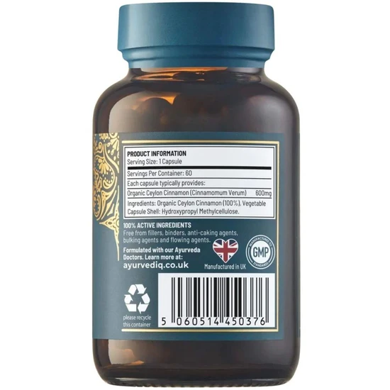 Ayurvediq Wellness Organic Ceylon Cinnamon Capsules 60 Capsules