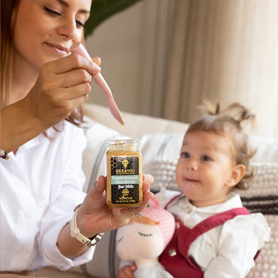 BEE&YOU Organic Royal Jelly+Propolis+Raw Honey Mix For Kids Superfood 190g