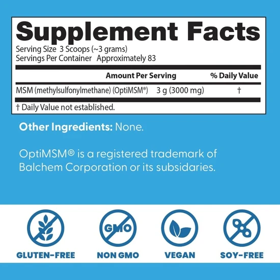 Doctor's Best MSM With OptiMSM Vegan Powder 250g