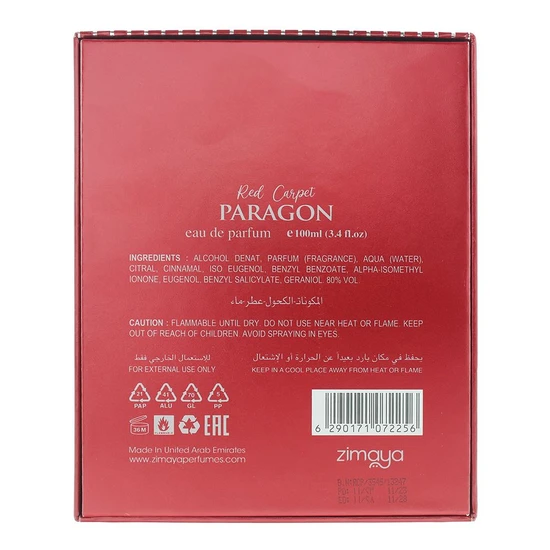 Zimaya Red Carpet Paragon Eau De Parfum 100ml
