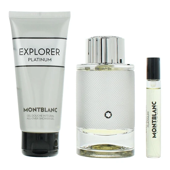 Montblanc Explorer Platinum Eau De Parfum Gift Set 100ml Eau De Parfum + 7.5ml Eau De Parfum + 100ml Shower Gel