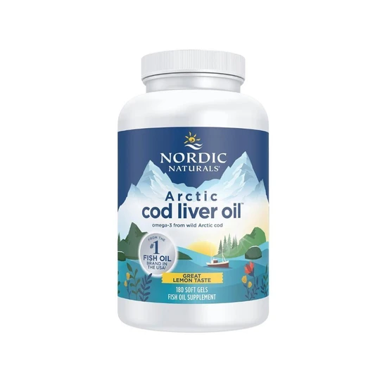 Nordic Naturals Arctic Cod Liver Oil, 750mg Lemon 180 Softgels