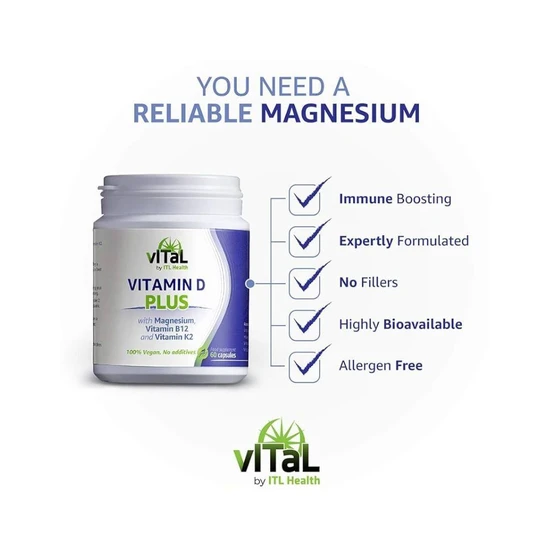 Mag365 Vitamin D Plus With Vitamin D3 B12 K2 Capsules 60 Capsules