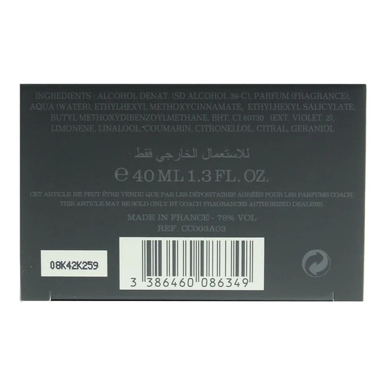 Coach For Men Eau De Toilette 40ml