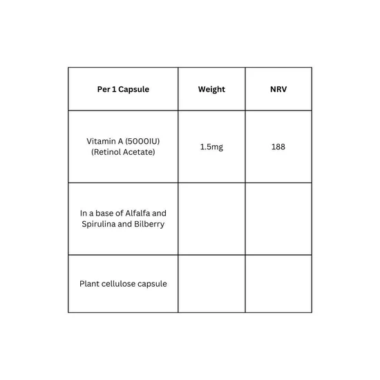 Viridian Vitamin A 5000IU Capsules 60 Capsules