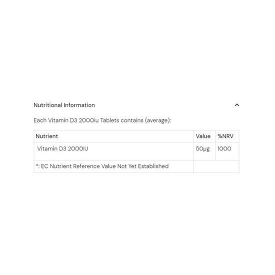 Health Aid Vitamin D3 2000iu Tablets 120 Tablets