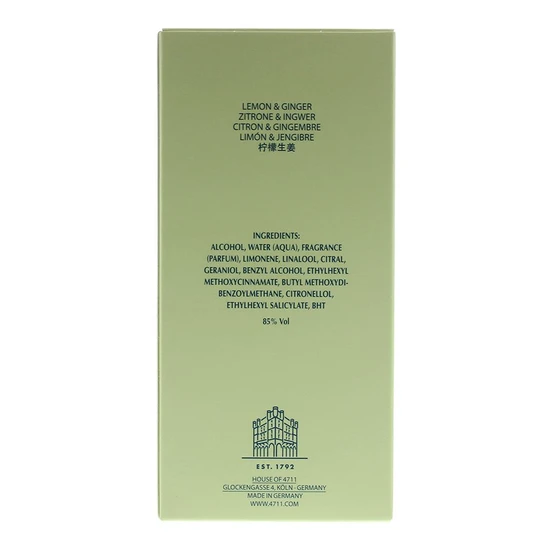 4711 Acqua Colonia Lemon & Ginger Eau De Cologne 50ml