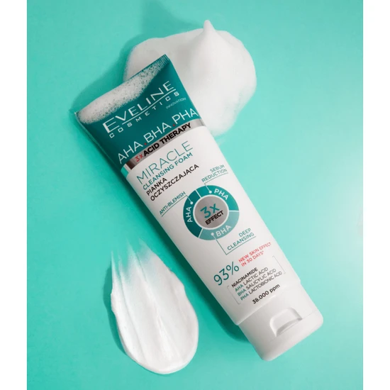 Eveline 3x Acid Therapy AHA BHA PHA Miracle Cleansing Foam 140ml