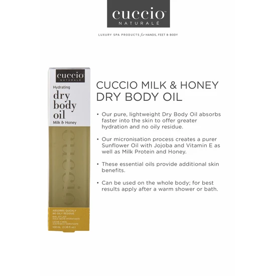 Cuccio Milk & Honey Hydrating Dry Body Oil 100ml