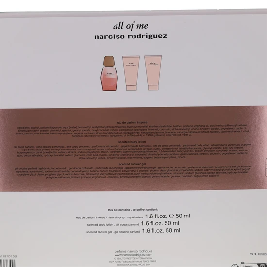 Narciso Rodriguez All Of Me Intense Gift Set 50ml EDP Intense + 50ml Body Lotion + 50ml Shower Gel