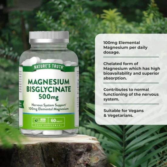 Nature's Truth Magnesium Bisglycinate 500mg Tablets 60 Tablets