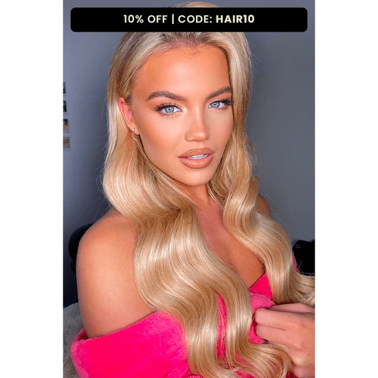 LullaBellz Luxury Gold 18" 150g 5 Piece Human Hair Extensions Chestnut