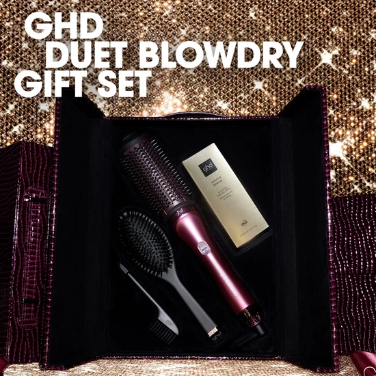 ghd Duet Blow Dry Hair Dryer Brush Christmas Gift Set Cherry Chic