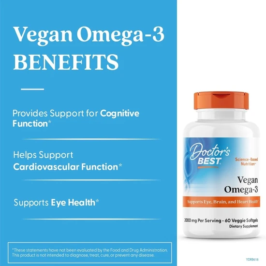 Doctor's Best Vegan Omega-3 E DHA Softgels 60 Softgels