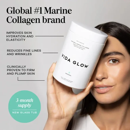 Vida Glow Natural Marine Collagen Supplement Caddy
