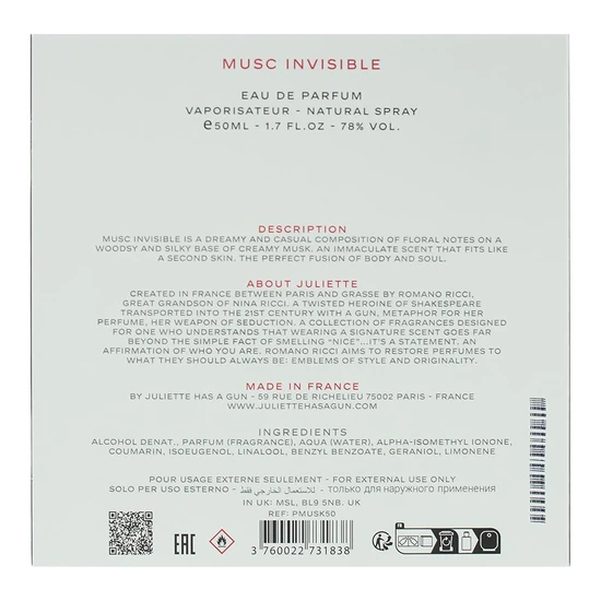 Juliette Has a Gun Musc Invisible Eau De Parfum 50ml