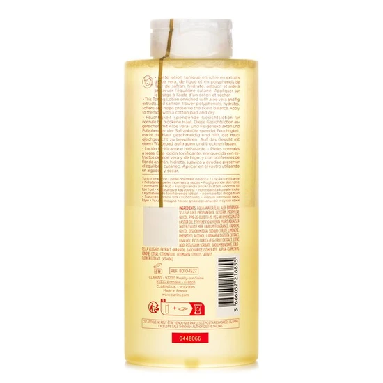 Clarins Hydrating Toning Lotion With Aloe Vera & Saffron Flower Extracts Normal To Dry Skin 400ml