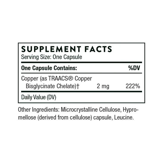 Thorne Copper Bisglycinate Capsules 60 Capsules