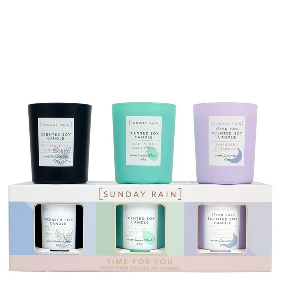 Sunday Rain Scented Candle Trio Set Mini