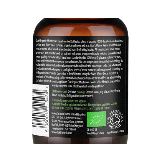 KIKI Health Mushroom Extract Decaffeinated Coffee Powder 75g