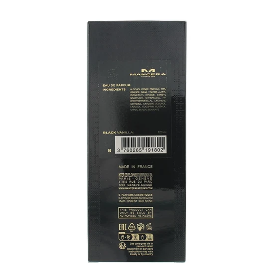 Mancera Black Vanilla Eau De Parfum 120ml