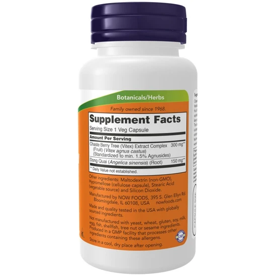 NOW Foods Chaste Berry Vitex Extract 300mg 90 Capsules
