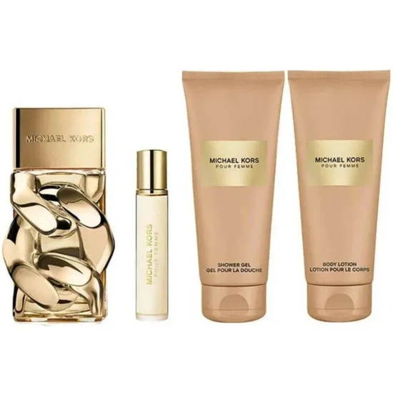 Michael Kors Pour Femme Gift Set 100ml Eau De Parfum + 100ml Body Lotion + 100ml Shower Gel + 10ml Eau De Parfum