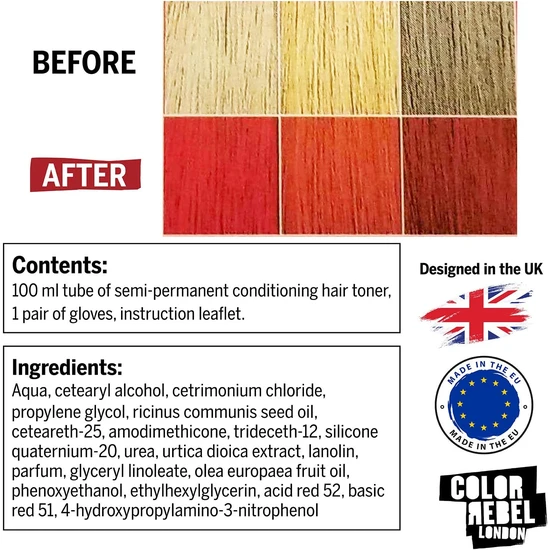 Color Rebel London Be Red Conditioning Hair Toner 100ml