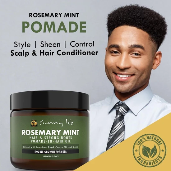 Sunny Isle Rosemary Mint Hair & Strong Roots Pomade To Hair Oil 5oz